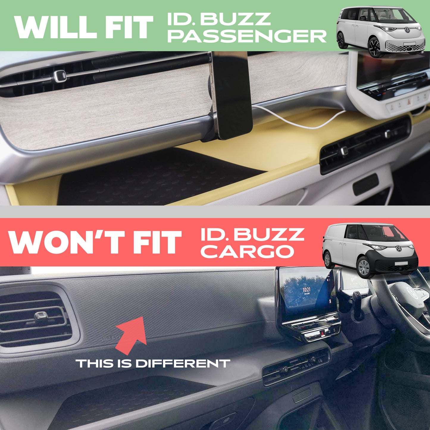 Dashboard Phone Mount for VW ID. Buzz - 2024+ Magsafe Version