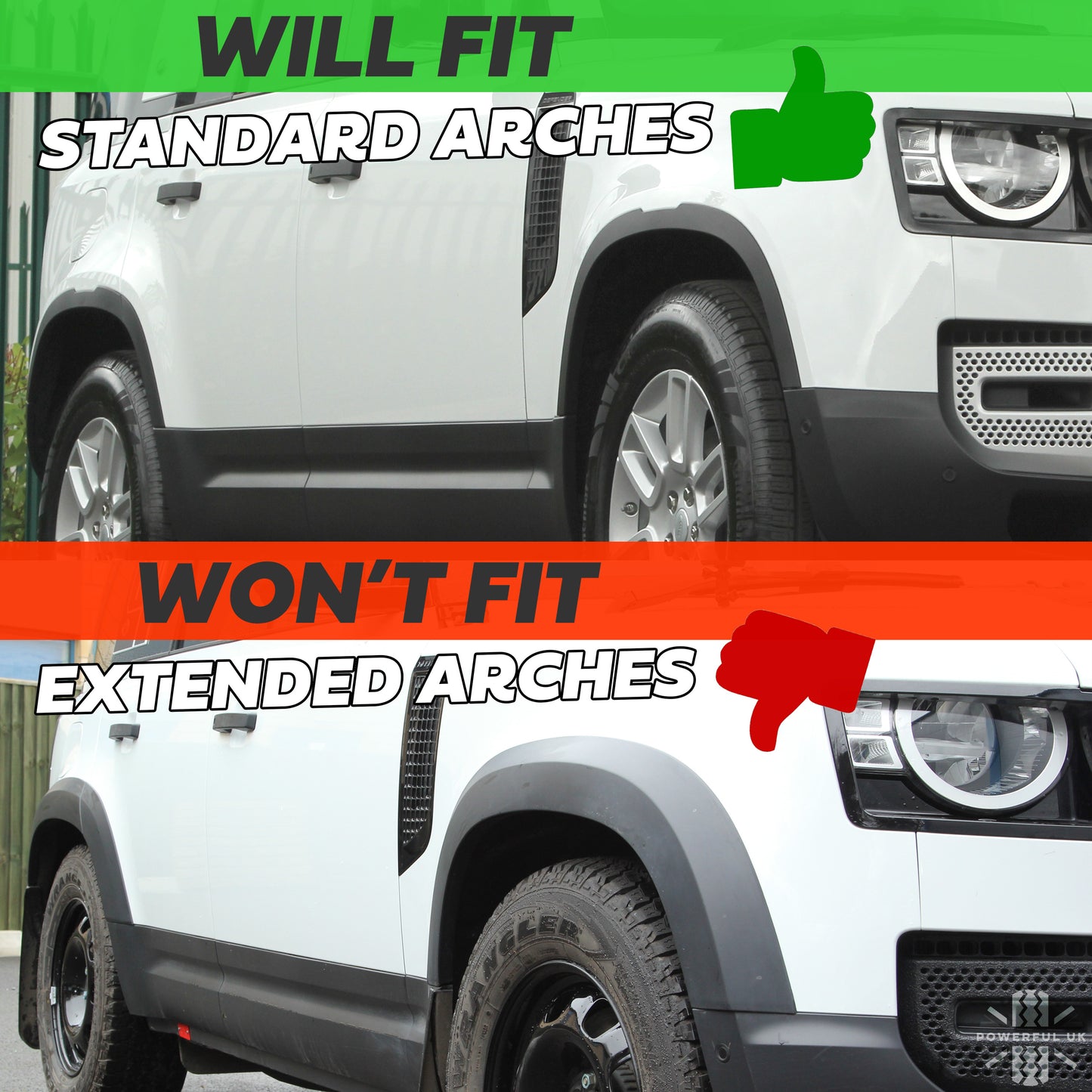 Chequer Plate Wheel Arch Trim Kit (genuine) for Land Rover Defender L663 (110/130)
