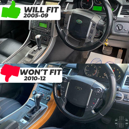 Gear Knob - Black Piano + Polished Metal Insert for Range Rover Sport