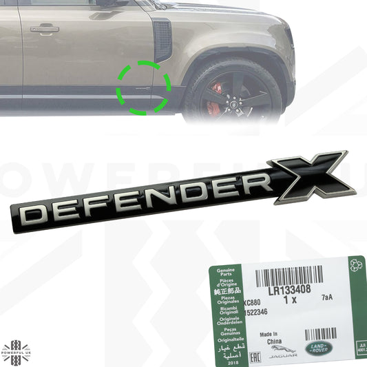 1x Genuine 'DEFENDER X' Badge for Land Rover Defender L663