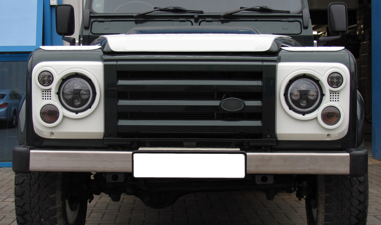 Front Bumper - Brushed Stainless Steel - for Land Rover Defender