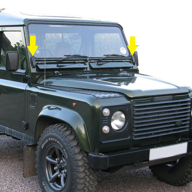 Windscreen Bracket Protector Covers - Epsom Green - for Land Rover Defender