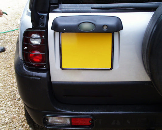 Number Plate Surrounds FRONT + REAR -  Black - for Land Rover Freelander 1