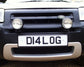 Number Plate Surrounds FRONT + REAR -  Black - for Land Rover Defender