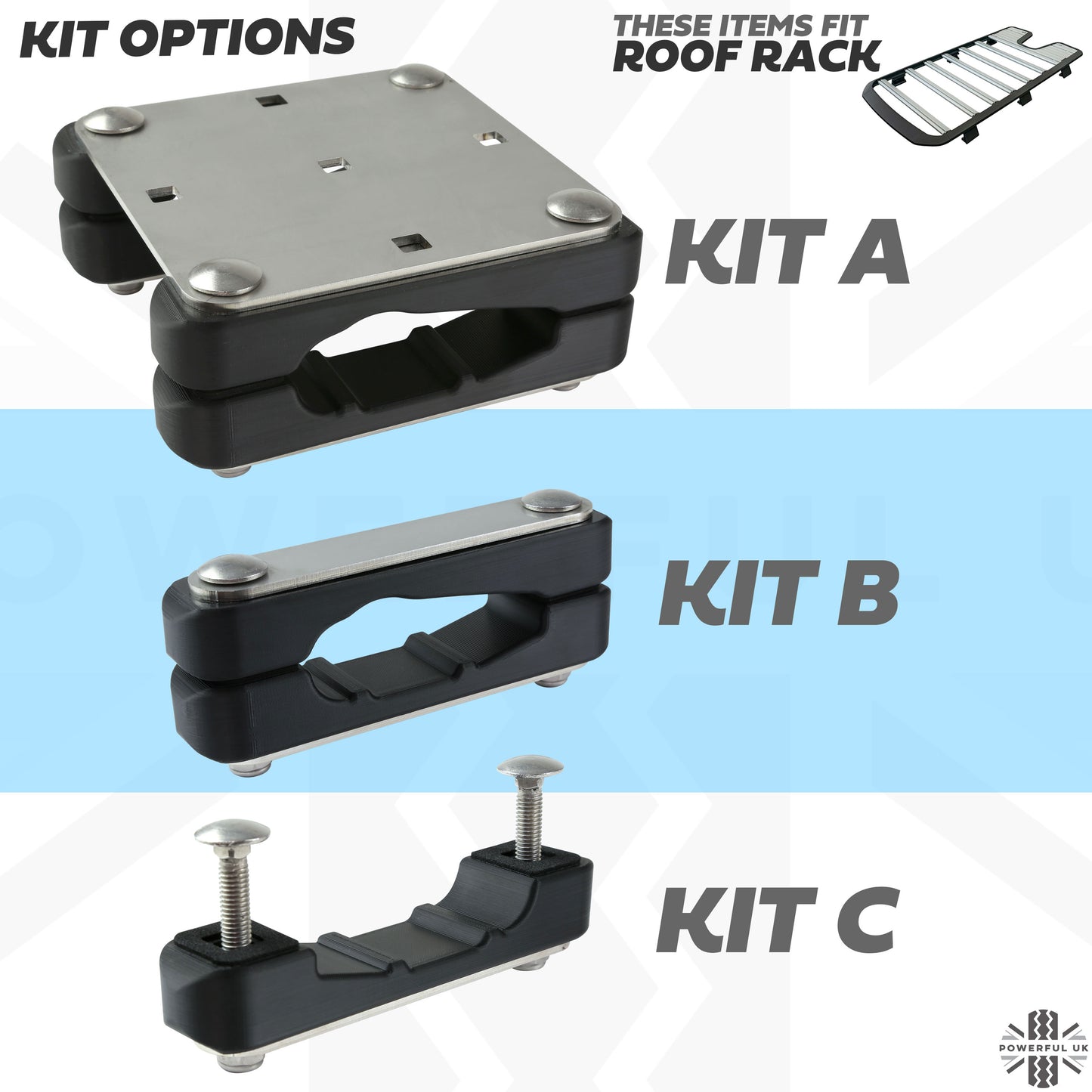 Roof Rack Mount Clamp Kit for the Land Rover Defender L663 - Kit A