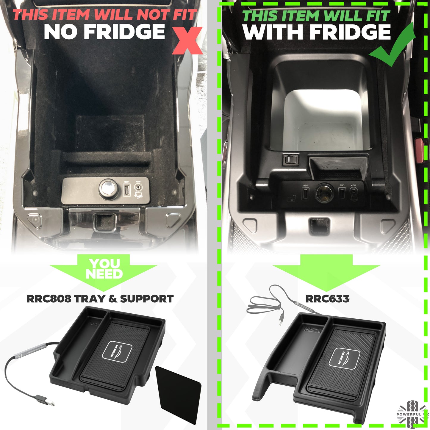 Wireless Charging Tray (Option 1) for Range Rover L405 2013-17 (for vehicles WITH fridge)