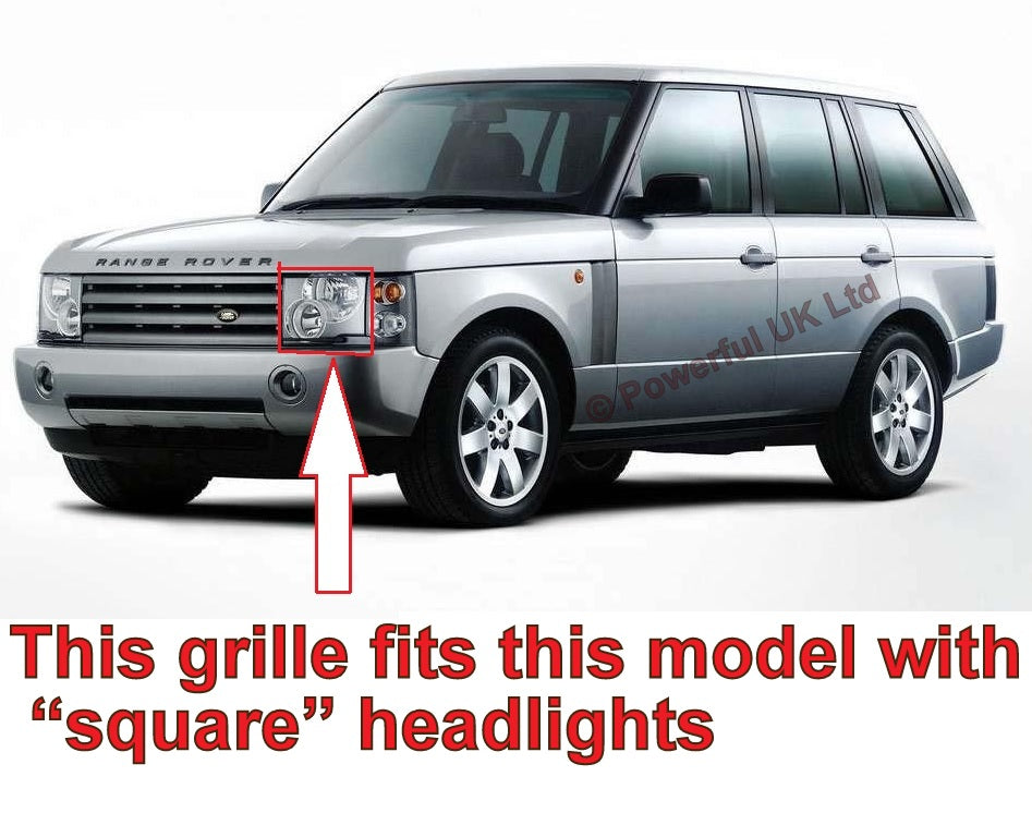 "Autobiography Style" Grille for Range Rover L322 2002-05 (with Square Headlights) - Grey Silver Black