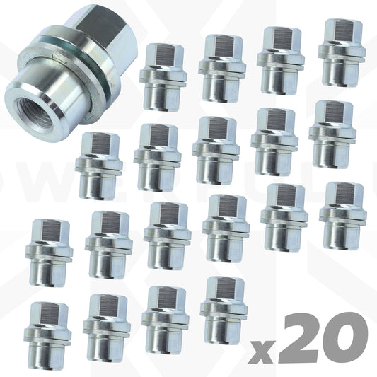 Silver Alloy Wheel Nuts 20pc kit for Land Rover Classic Defender - Alloy wheel type