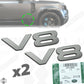 2x Genuine 'V8' Badge for Land Rover Defender L663 - Shadow Atlas