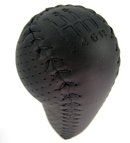 Manual Gear Knob - 6 Speed  - Black Perforated Leather for Nissan Navara D40