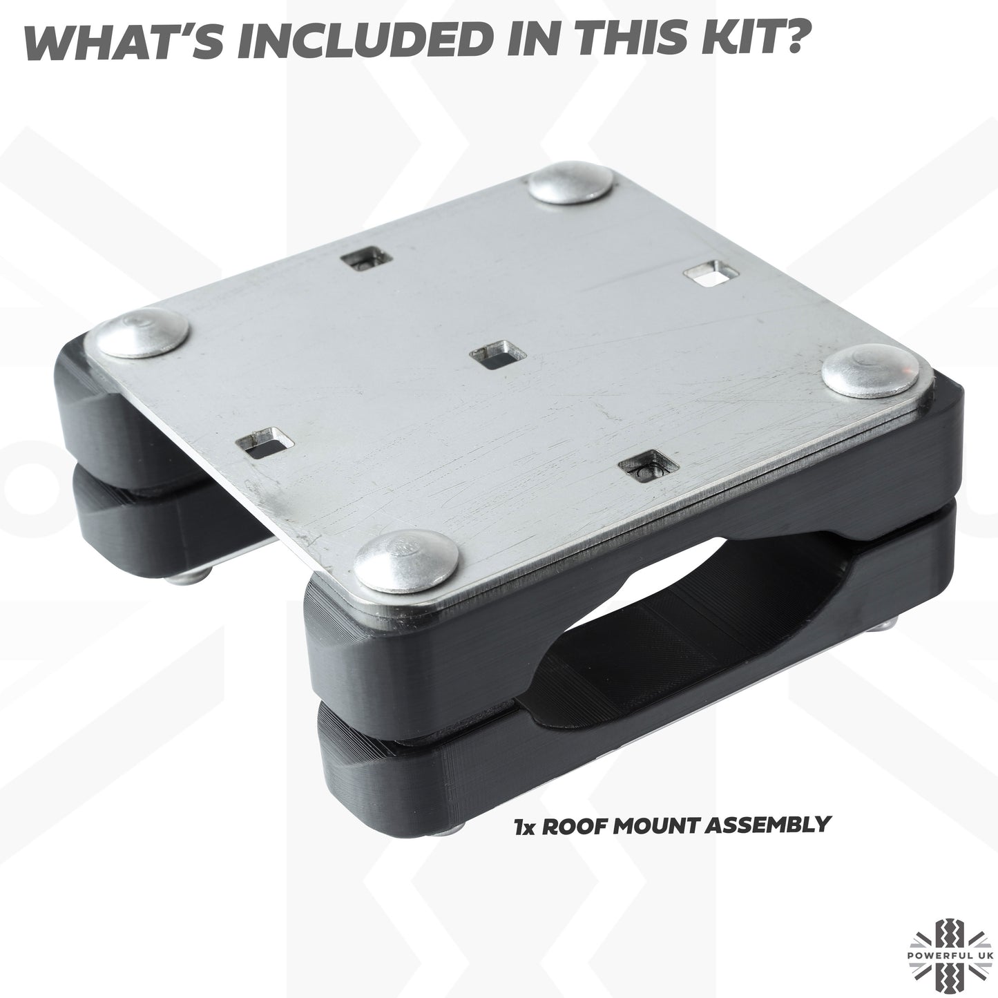 Roof Cross Bar Mount Clamp Kit for the Land Rover Defender L663 - Kit A - Stainless Steel Top