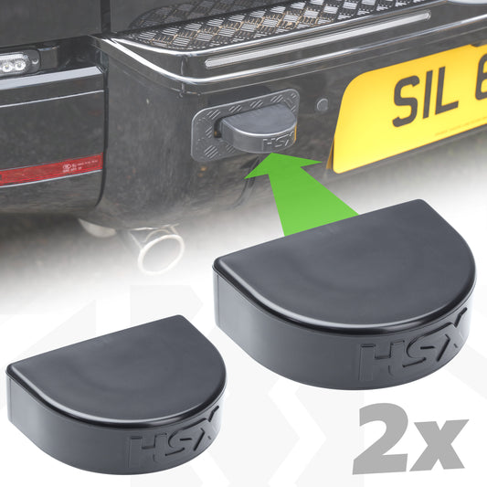 2x Tow Eye Bungs for Land Rover Defender L663 - Smooth Top - Matt Black