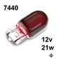 T20 7440 Bulb RED 12v 21W (Fog or Brake)