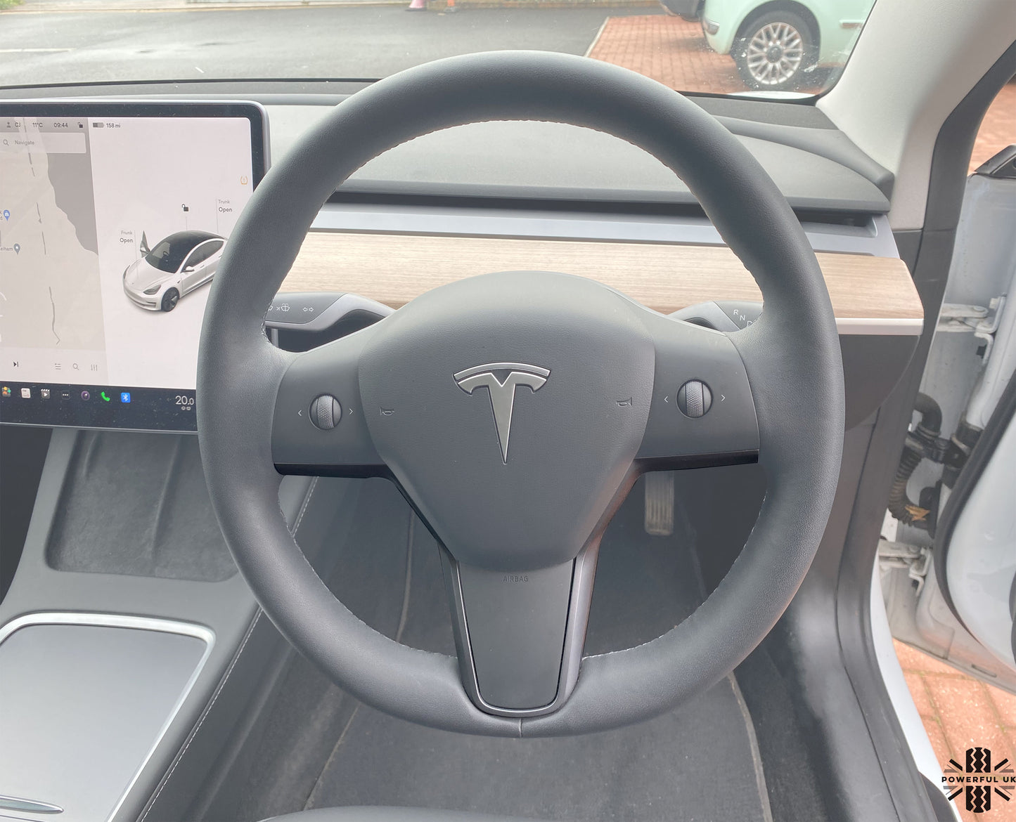 Steering Wheel Cover Trim in Red Carbon Fibre for Tesla Model 3 2017-20