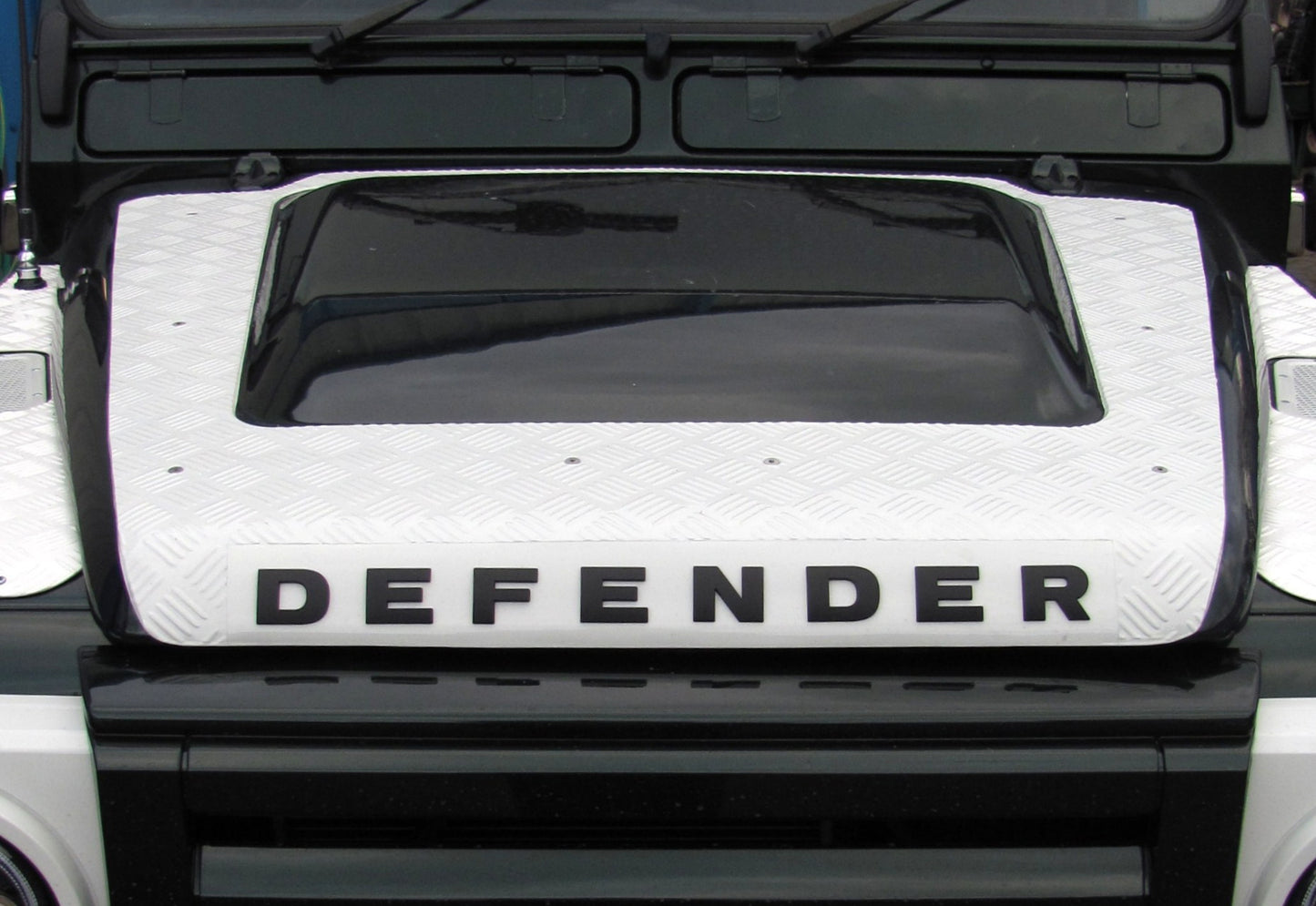 Puma Style Bonnet Conversion with chequer plate for Land Rover Defender