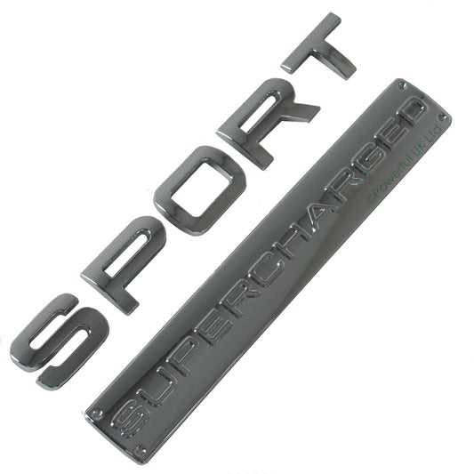 SUPERCHARGED & SPORT Tailgate Badge for Range Rover - Chrome