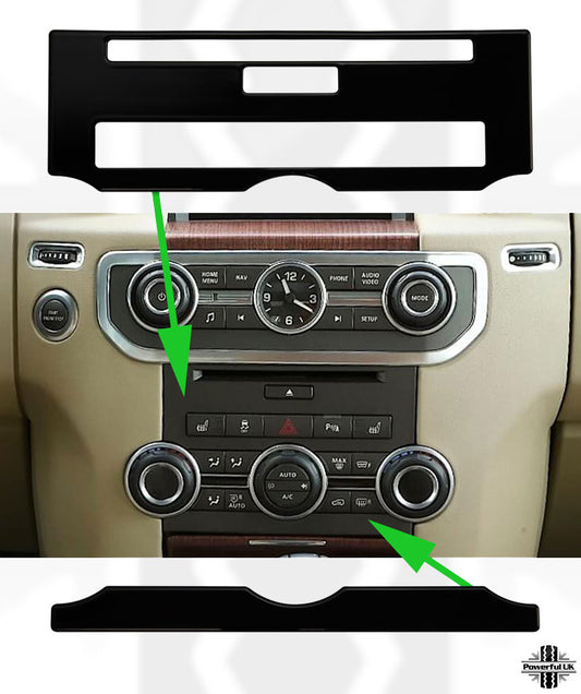 Interior Trim CD Surround Covers - Gloss Black - for Land Rover Discovery 4