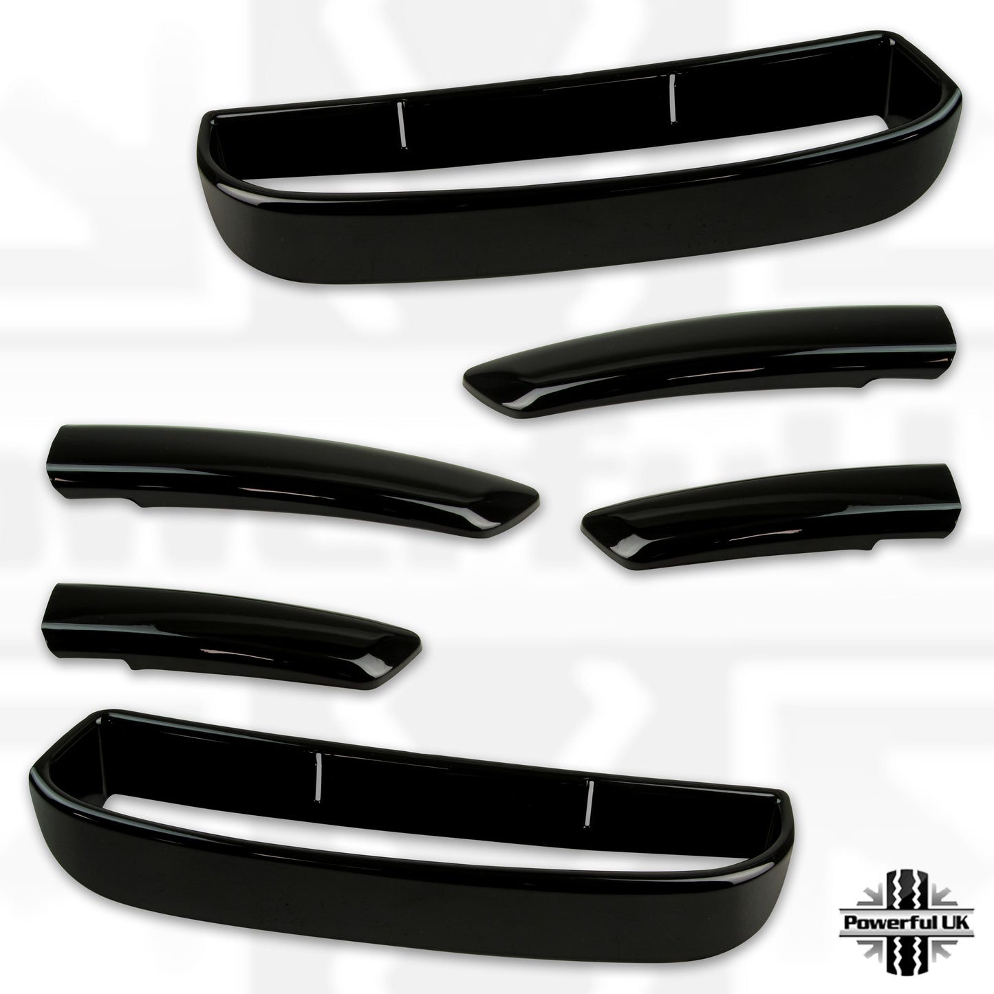 Front Bumper 6 pc Blade Kit - Gloss Black - for Land Rover Discovery 5 (2017-20)