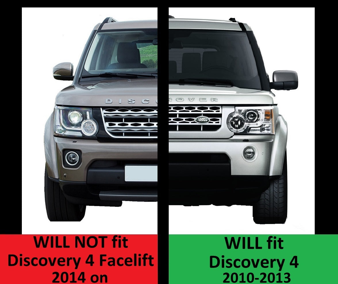 Front Bumper Fog Lamp Bezels Faacelift look - Gloss Black - for Land Rover Discovery 4 2010-14