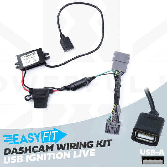 Dash Cam Hardwire Kit For Jaguar XF with EARLY overhead console - USB-A