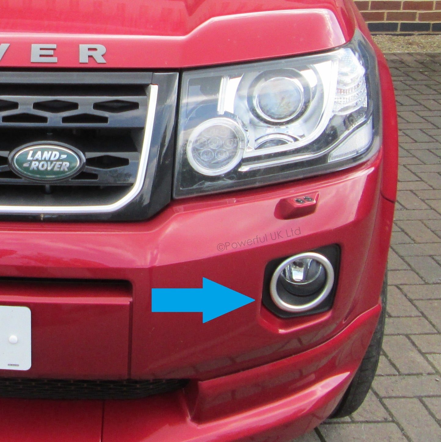 Front Bumper Fog Lamp Covers in Silver for Land Rover Freelander 2 2012 - PAIR