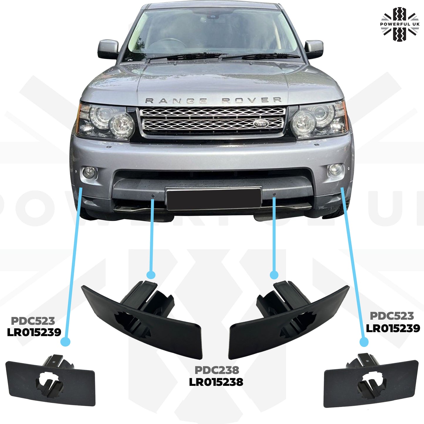 Genuine Parking Sensor Holders for Front & Rear Bumpers for Range Rover Sport L320 - Pair