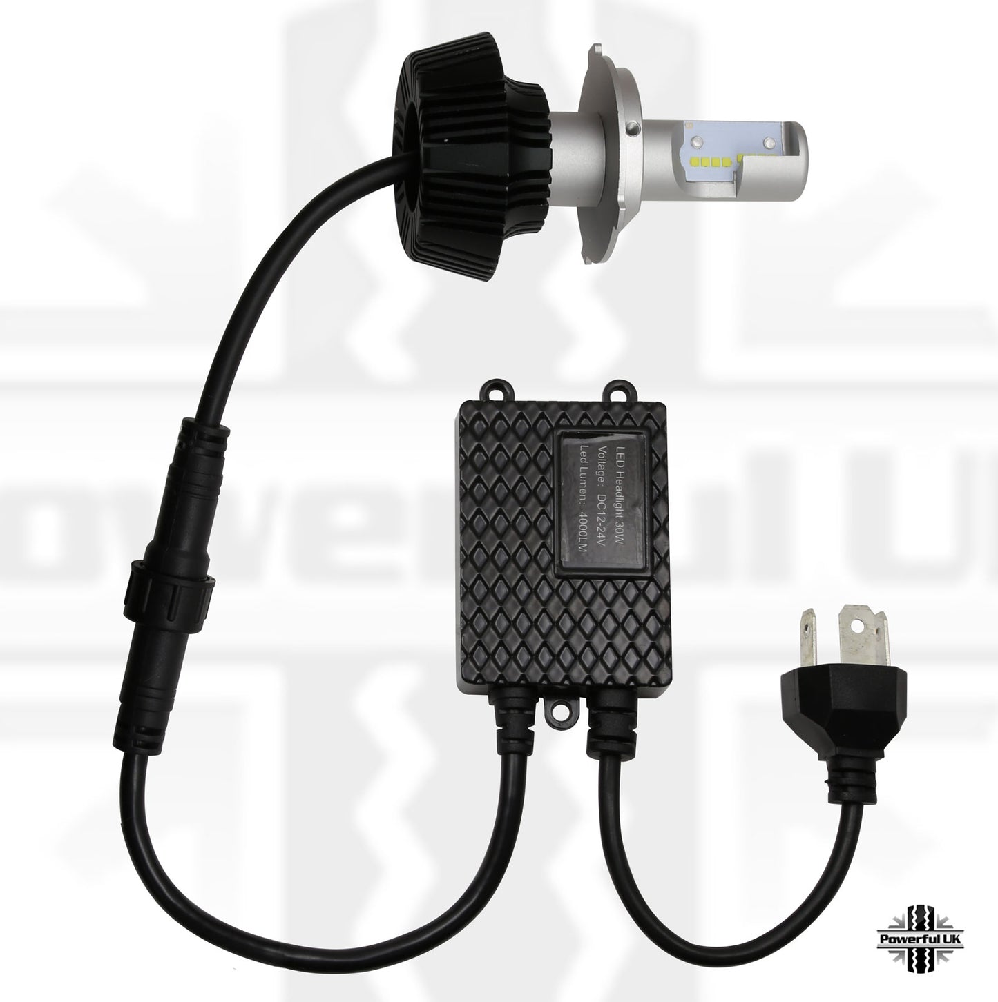 H4 LED 4000 LM Headlight bulbs - White - for Land Rover Defender  - PAIR