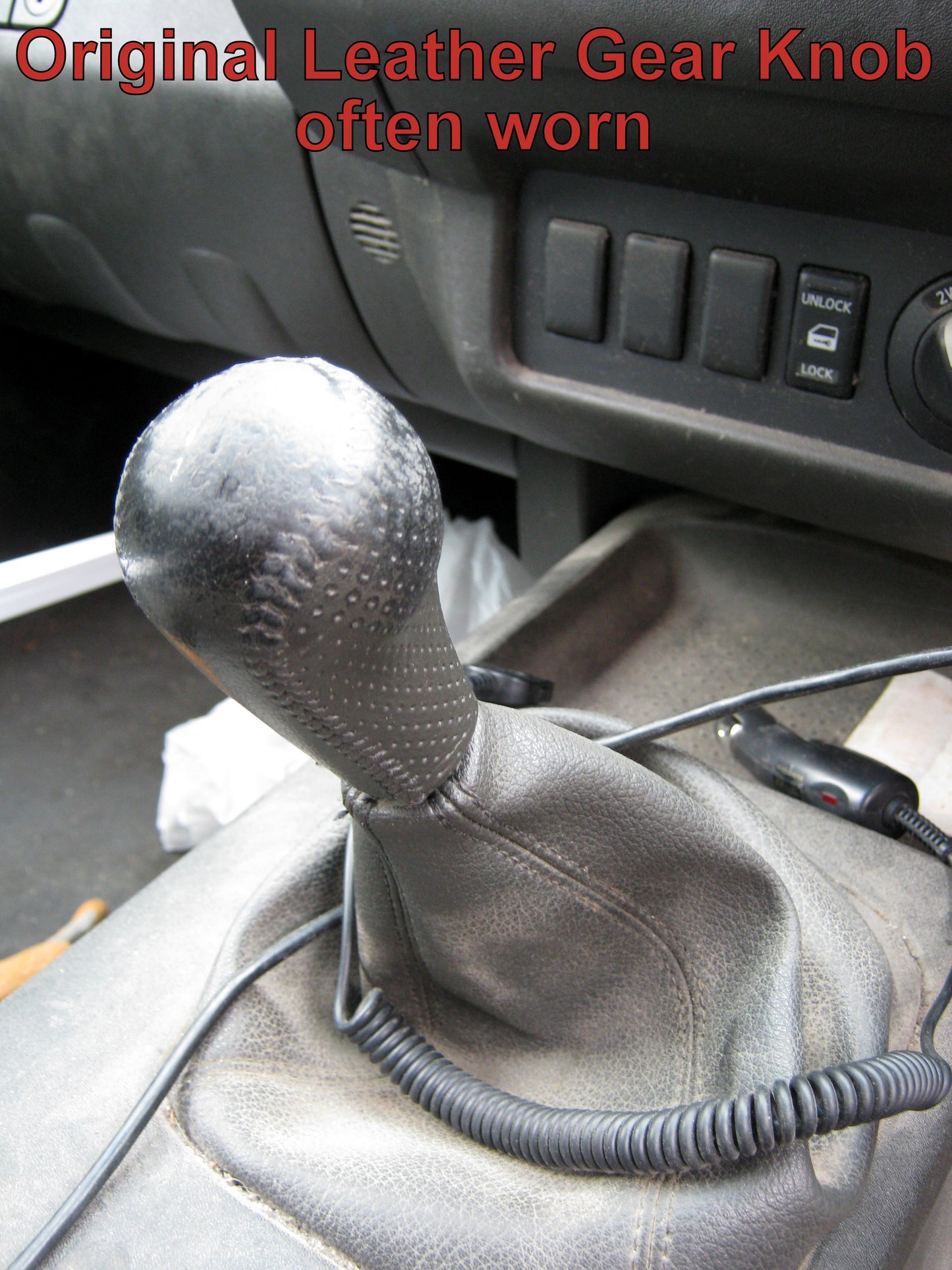 Manual Gear Knob - 6 Speed - Perf Leather & Alloy for Nissan Navara D40