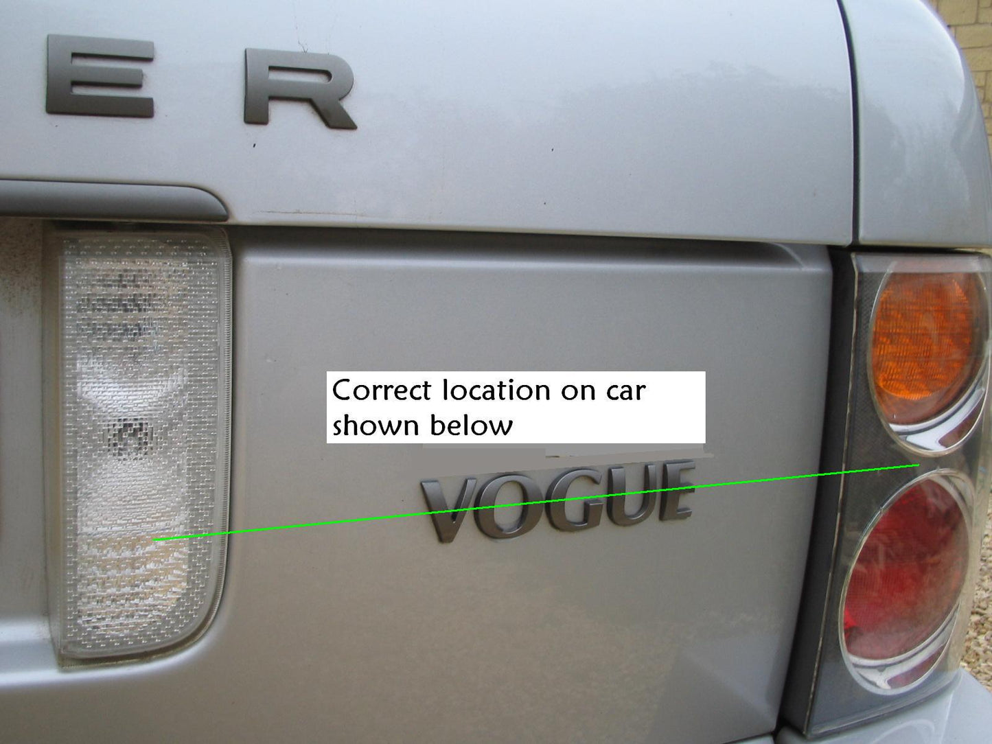 Tailgate Lettering VOGUE for Range Rover P38 - Genuine - Grey