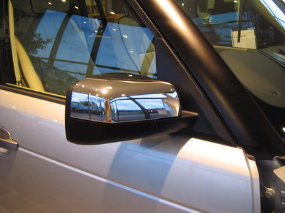 Top Half Mirror Covers for Land Rover Discovery 3 - Chrome