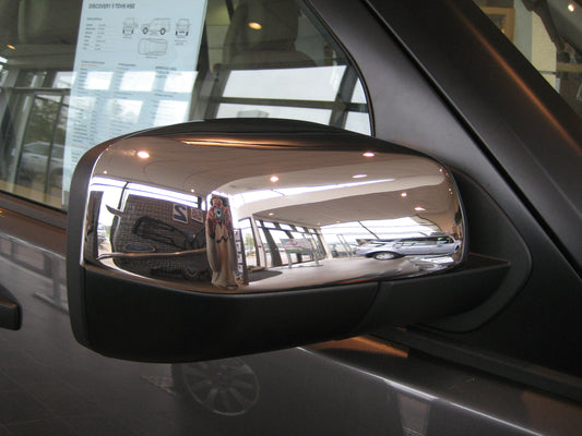 Top Half Mirror Covers for Land Rover Discovery 3 - Chrome