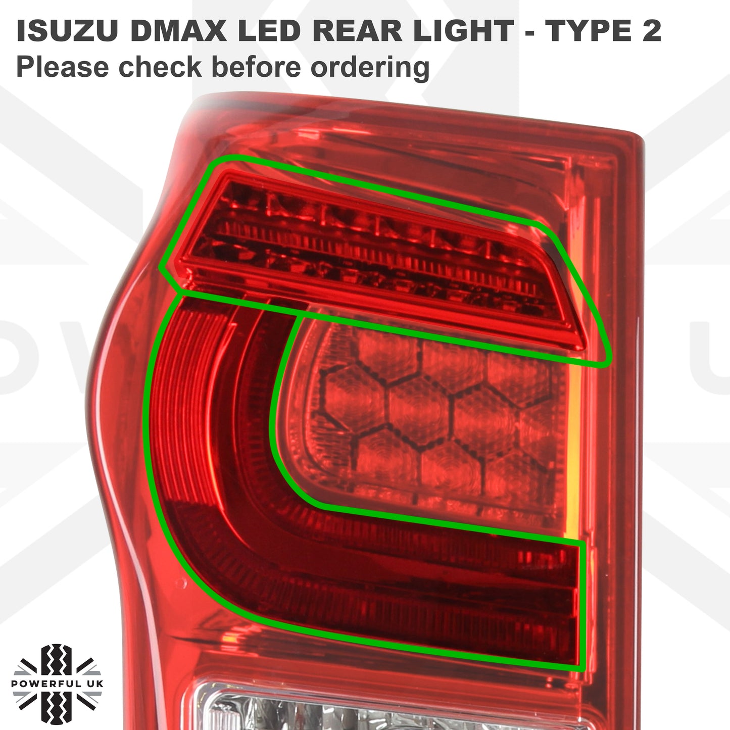 Isuzu Rodeo Dmax Pickup (2012-21) LED Rear Light Assembly + Loom - Type 2 - LH