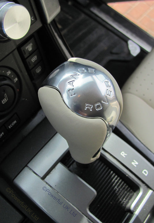 Gear Knob - Ivory leather + Chrome Insert for Range Rover Sport