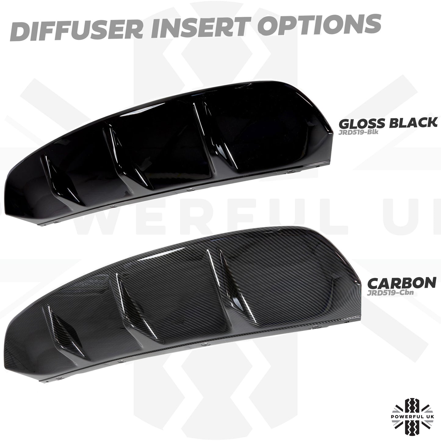 Rear Bumper Valance & Diffuser - 2pc - Carbon Fibre Effect for Jaguar XF