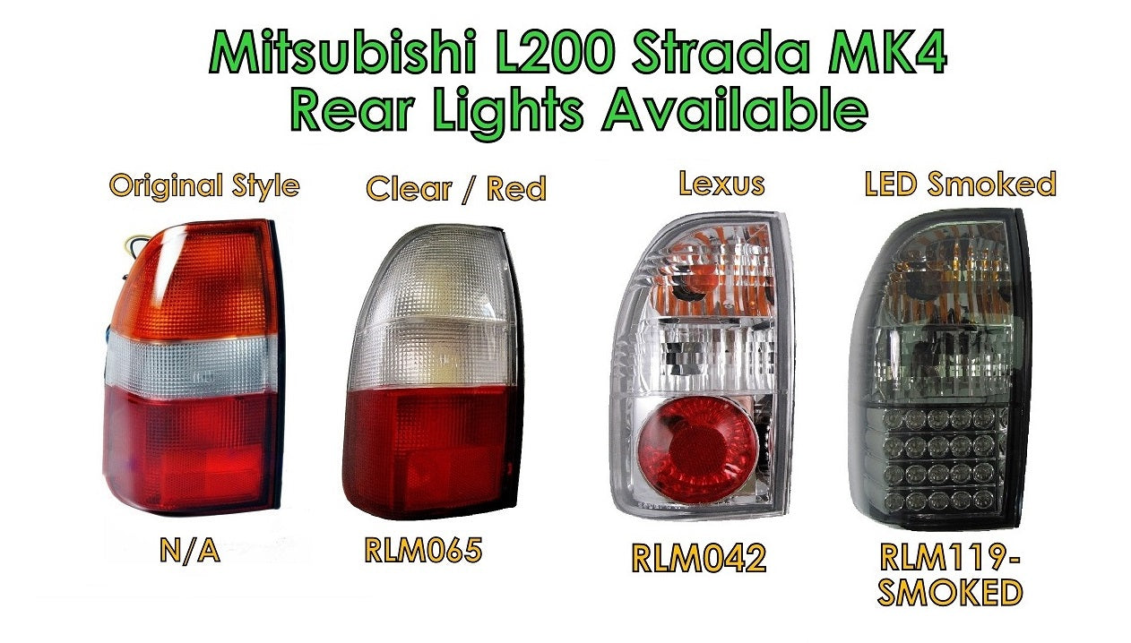Rear Light Clear & Red - PAIR - for Mitsubishi L200