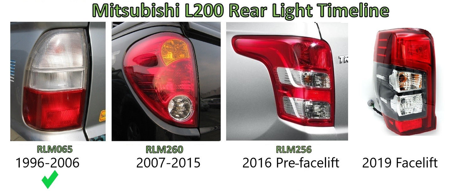 Rear Light Clear & Red - PAIR - for Mitsubishi L200