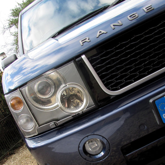"Autobiography Style" Grille for Range Rover L322 2002-05 (with Square Headlights) - Black Silver Black