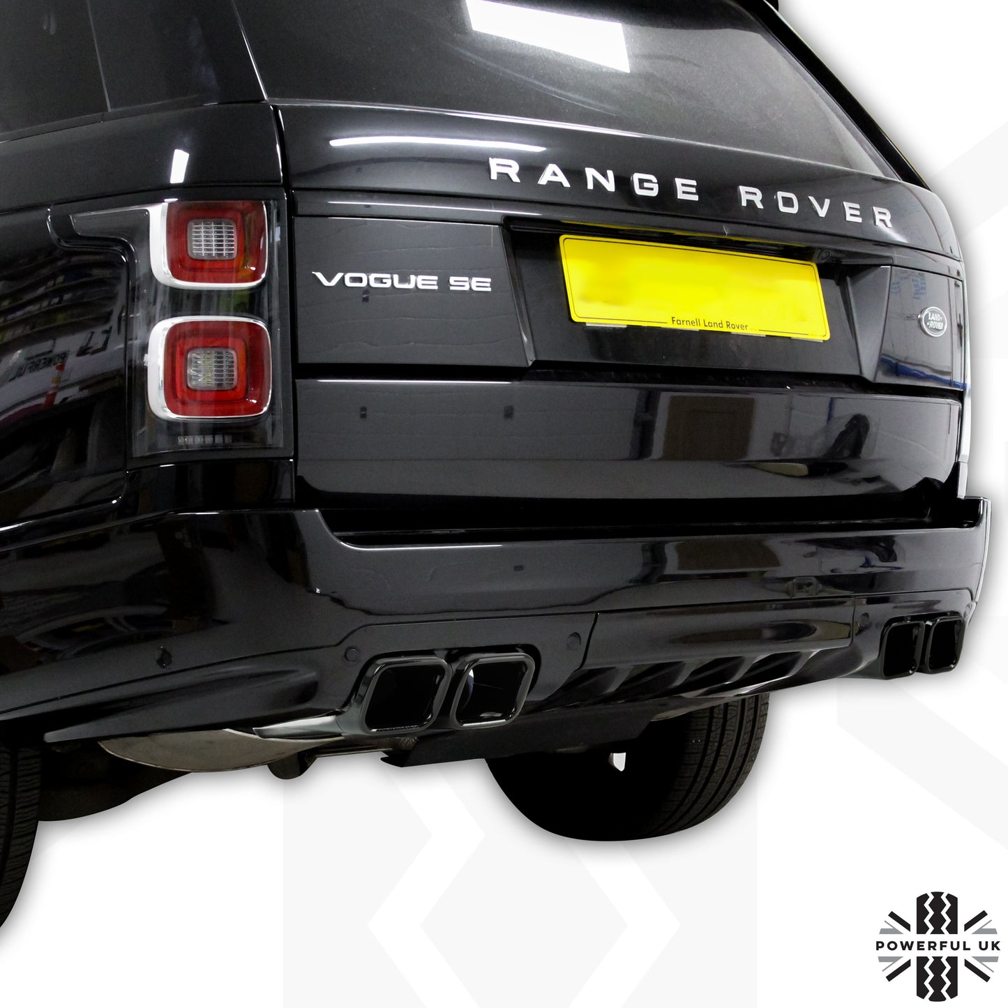 Rear Bumper Quad Exhaust Tips "SVO Style" for Range Rover L405 - Black