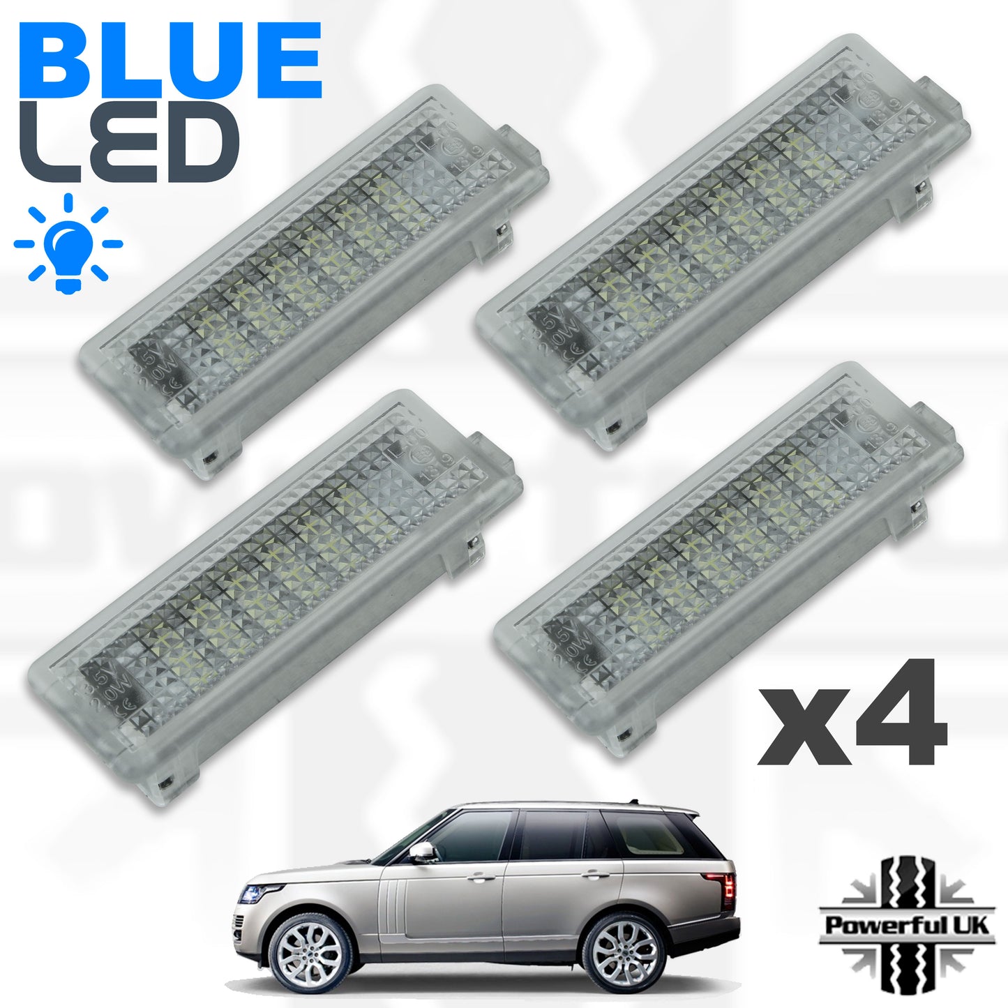 BLUE LED Door Courtesy Lights for Range Rover L405 2013-21 (4pc)