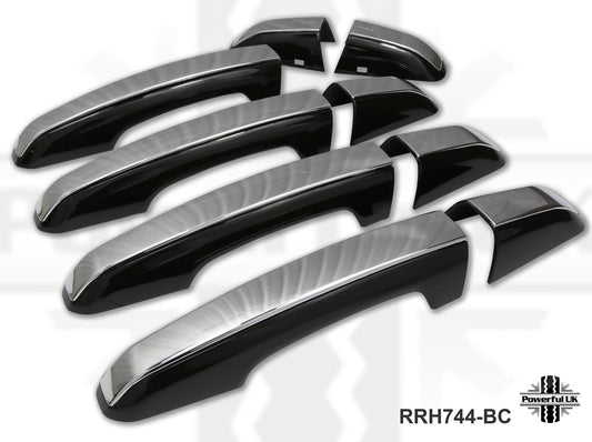 2pc "Autobiography Style" Door Handle Covers for Range Rover Sport L494 - Black/Chrome