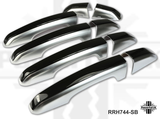 2pc "Autobiography Style" Door Handle Covers for Range Rover Sport L494 - Silver/Black
