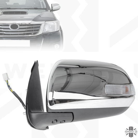 Wing Mirror Assembly - Chrome - LH - for Toyota Hilux Mk7 (2011-15)