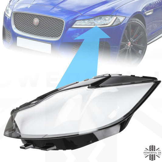 Replacement Headlight Lens for Jaguar XF 2016-20 - LH