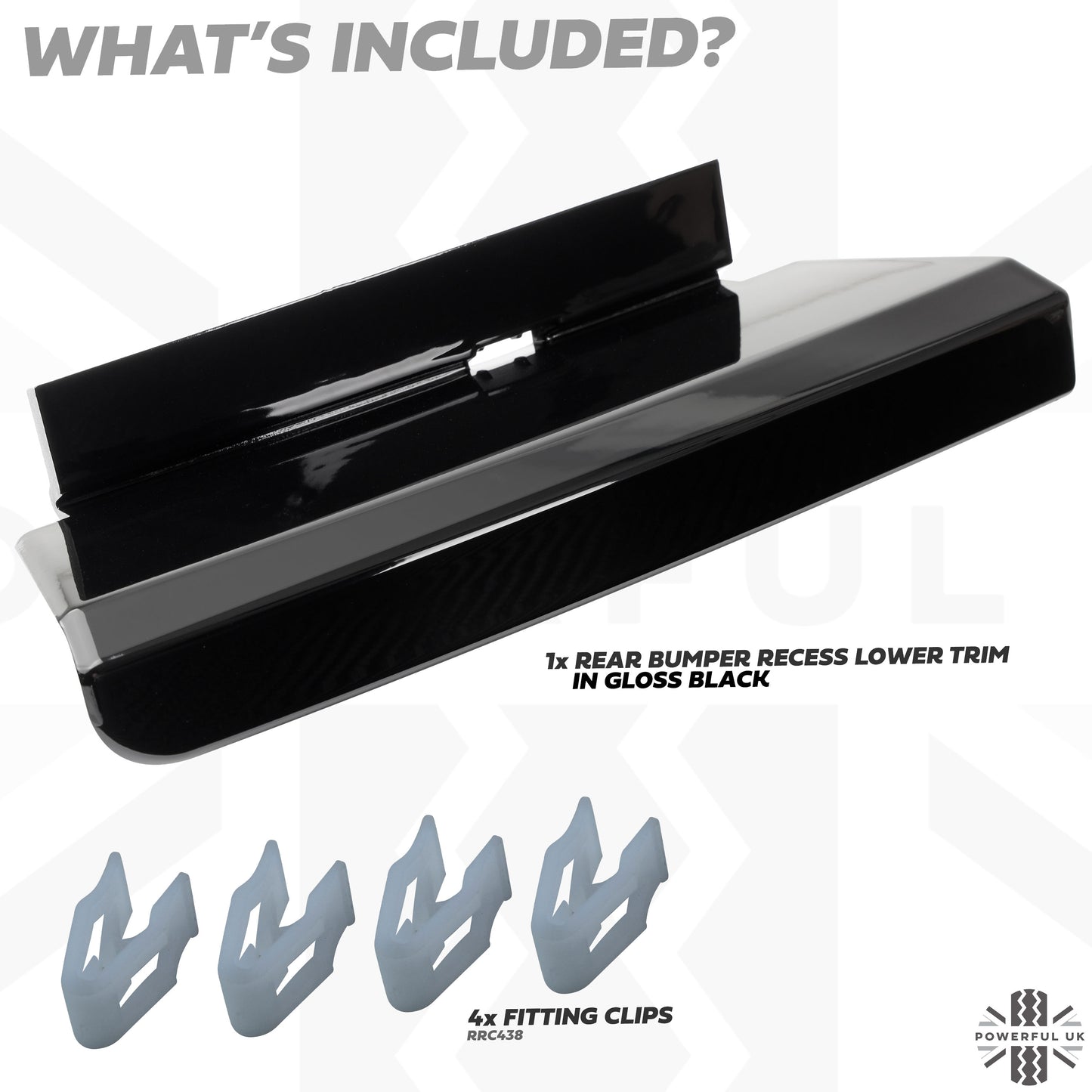 Rear Bumper Recess Trim (Lower Section) for Land Rover Defender L663 in Gloss Black - LEFT