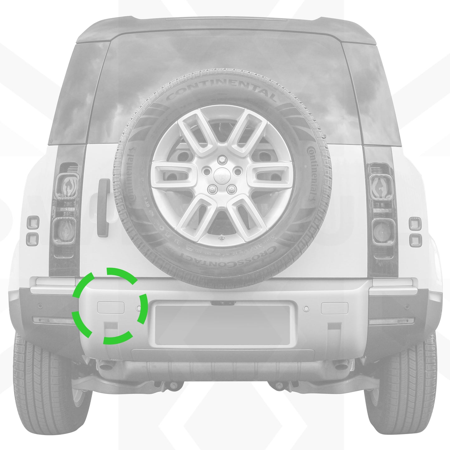Tow Eye Blanking Plate for Land Rover Defender L663 - Gloss Black - Left