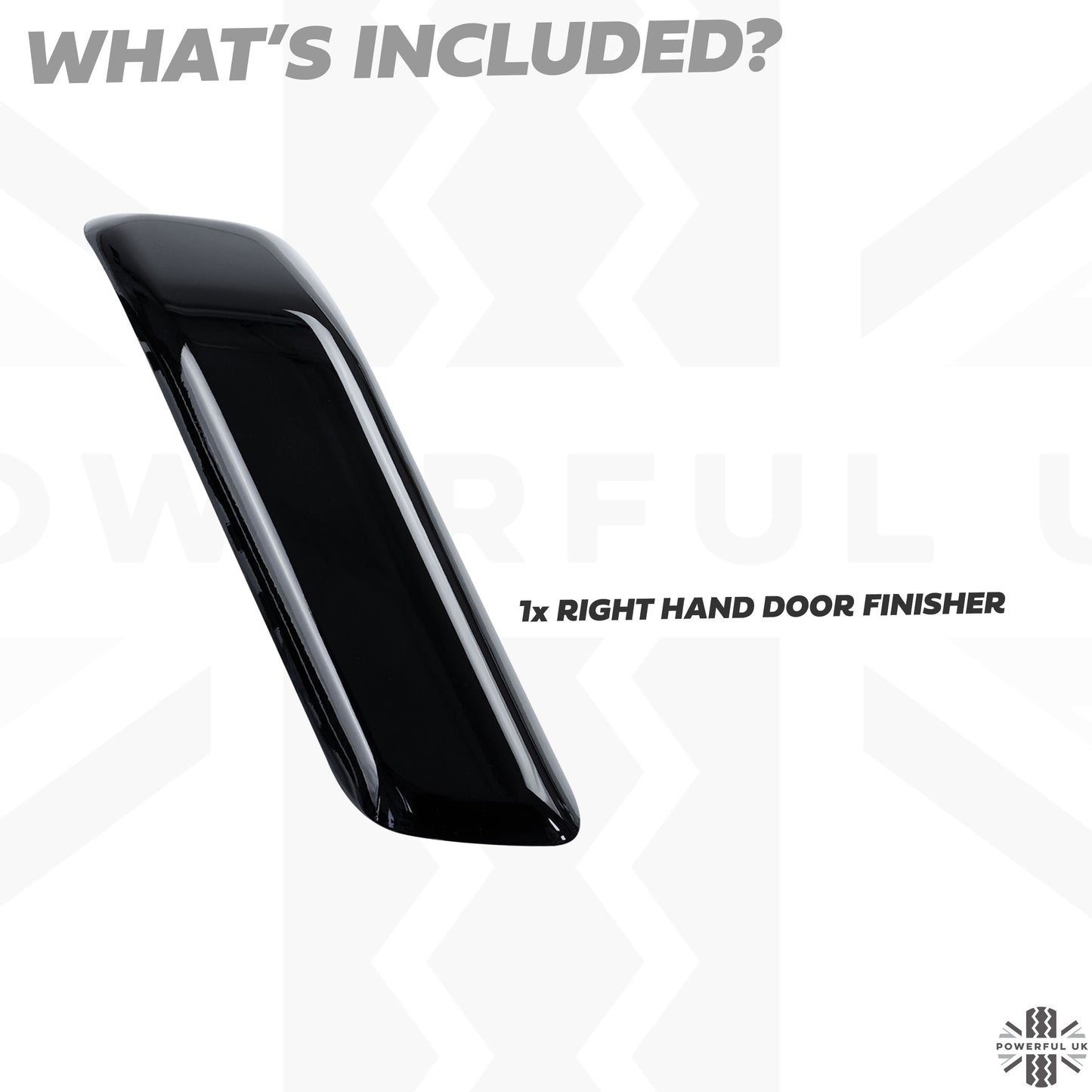 Interior Door Pull Finisher in Gloss Black for Defender L663 90 - LHD