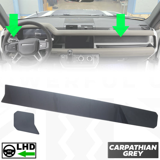 Aluminium Dashboard Fascia Panel Kit for Land Rover Defender L663 (LHD) - Carpathian Grey