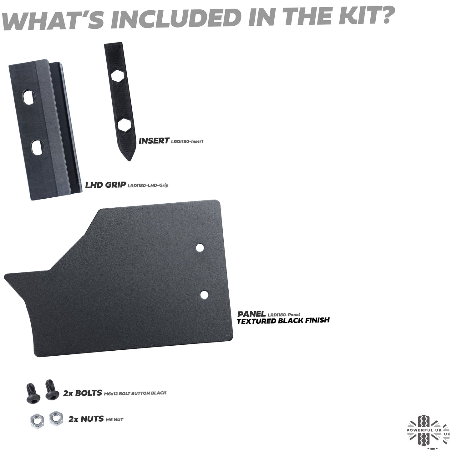 Auxillary Panel Kit for Land Rover Defender L663 - Textured Black - Left Hand Drive