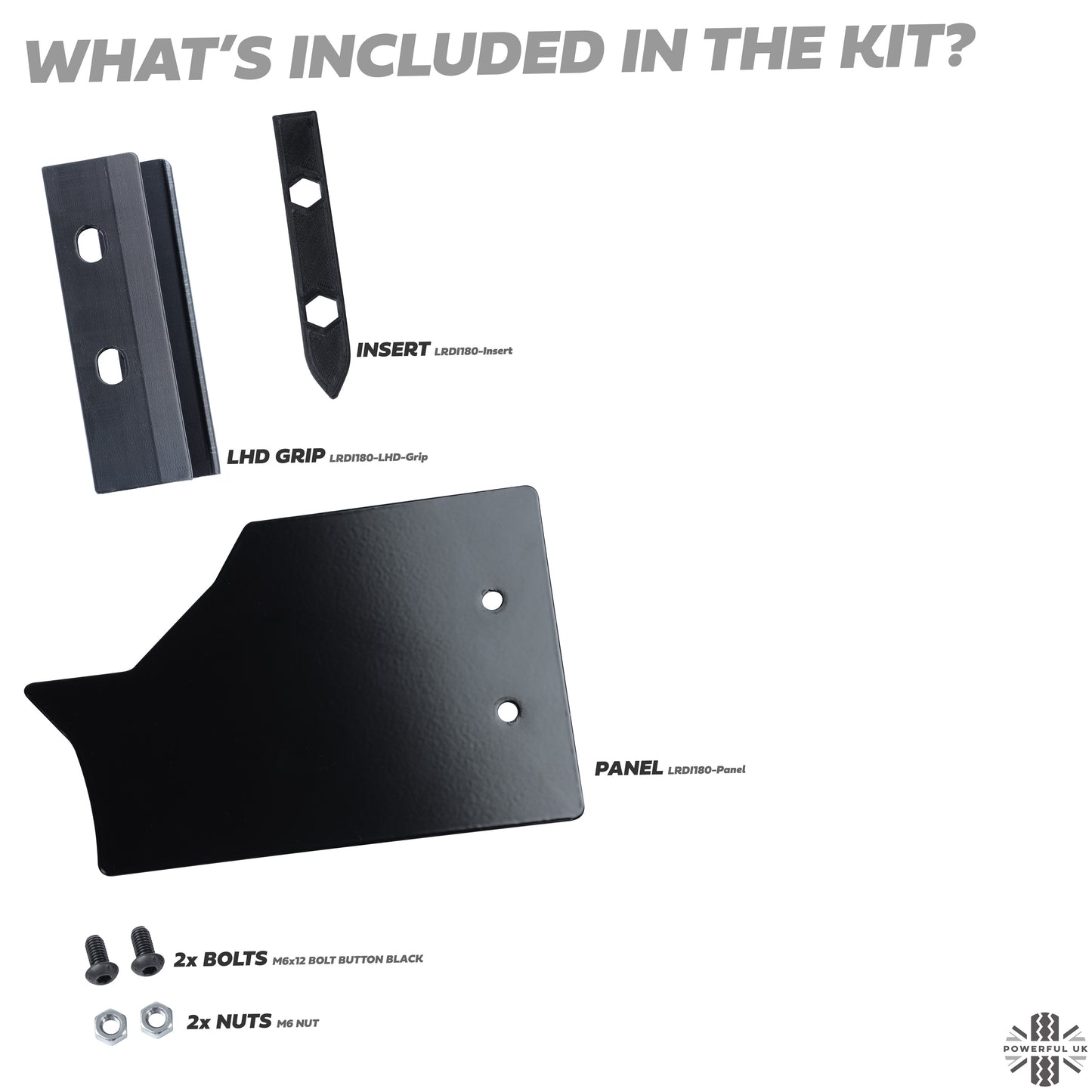 Auxillary Panel Kit for Land Rover Defender L663 - Satin Black - Left Hand Drive