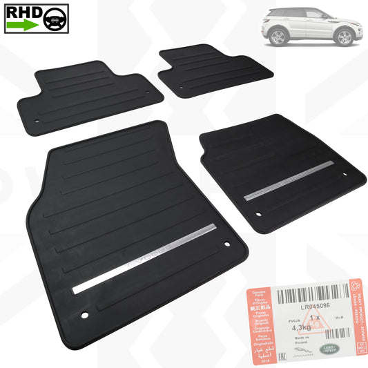 Rubber Floor Mats (genuine) - RHD - for Range Rover Evoque (2011-18) SALOON